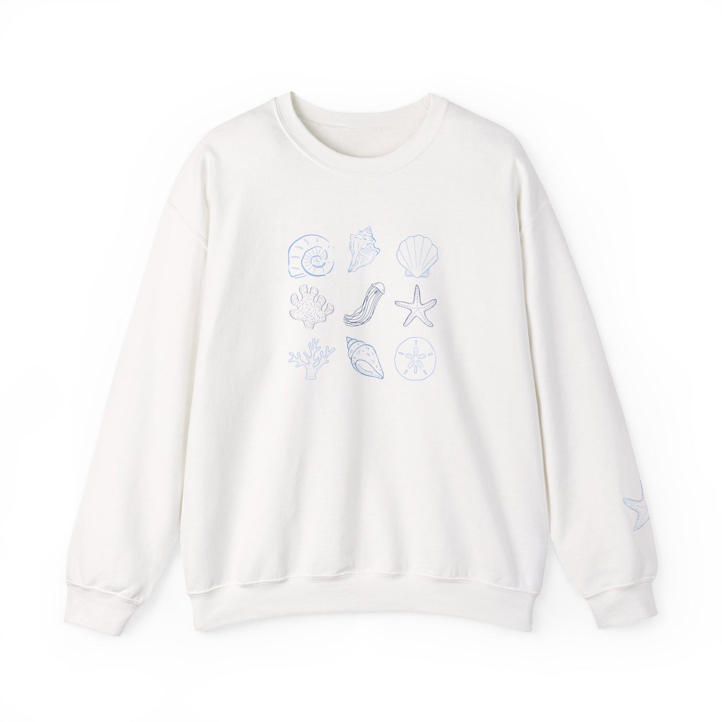 Seashell Coastal Crewneck Sweatshirt