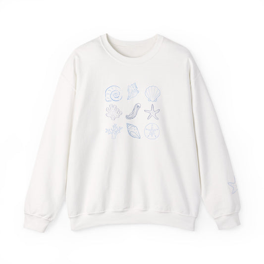 Seashell Coastal Crewneck Sweatshirt